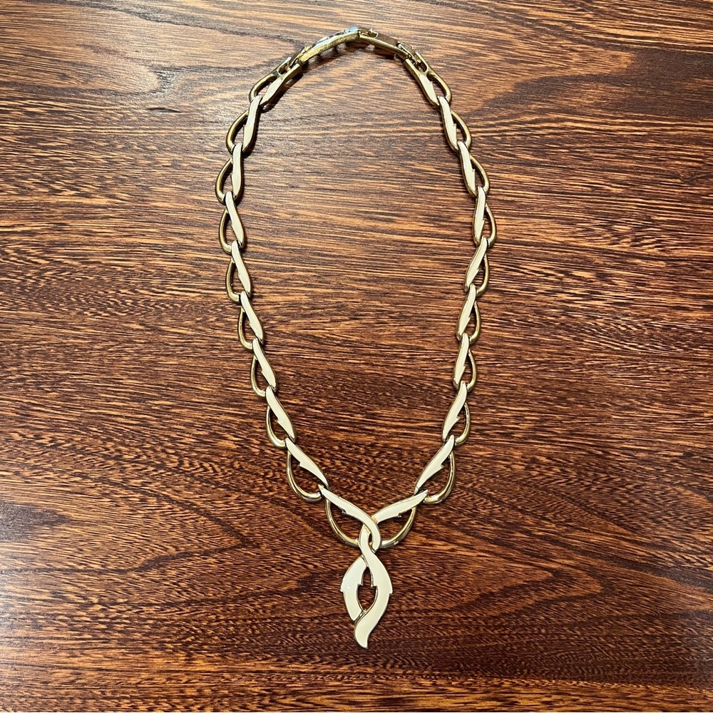 Vintage Monet Enamel Panel Link Necklace